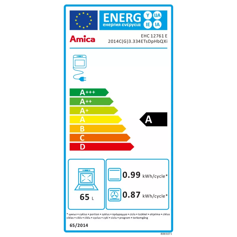 Amica EHC 12761 E Horno eléctrico de empotrar y set de placa vitrocerámica con acabado acero inoxidable