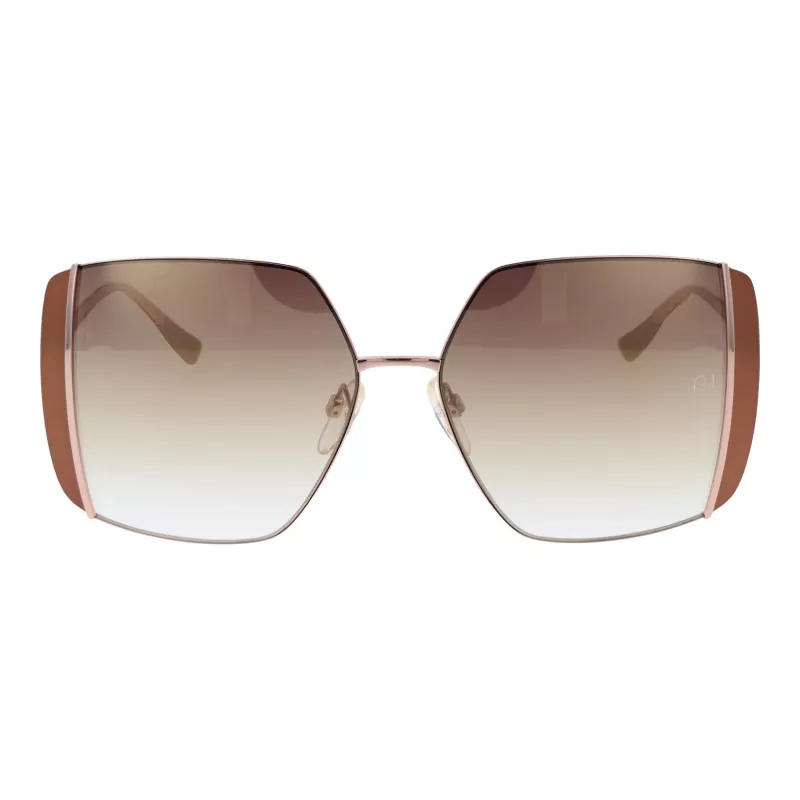 ANA HICKMANN Gafas de sol de mujer AH3189-5605B - Montura de acetato marrón, lentes de policarbonato degradado marrón, ancho de lente 57 mm, protección UV400