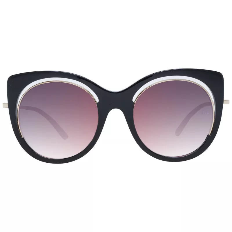 ANA HICKMANN Gafas de sol para mujer AH9265-54A01 - Montura de acetato negra, lentes de policarbonato grises, protección UV400, 54/22/145 mm