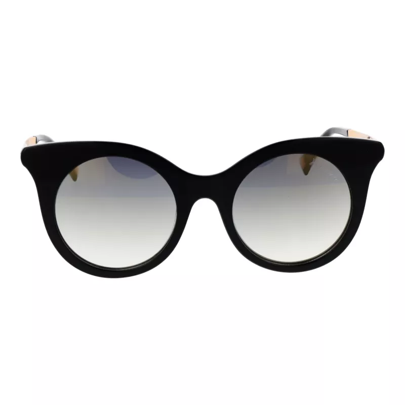 ANA HICKMANN Gafas de sol de mujer HI9063-4901S Montura metálica geométrica oro/marrón con lentes marrones degradadas 49/21/145 mm