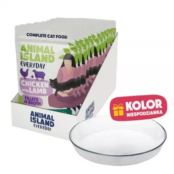 ANIMAL ISLAND Pollo con Cordero 12x85g + Plato