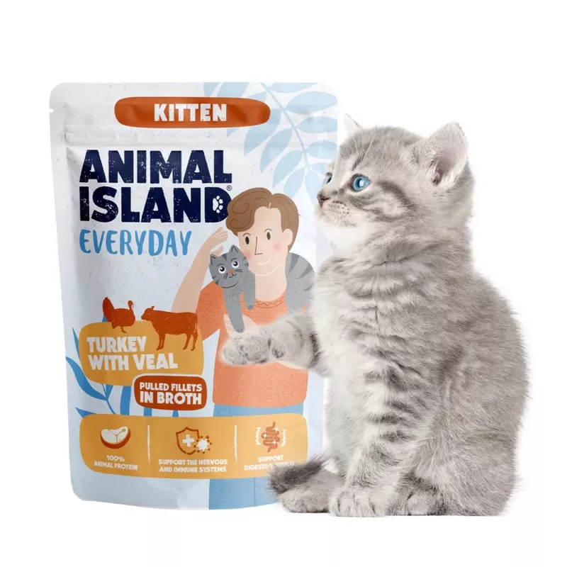 ANIMAL ISLAND gatito pavo con ternera 85g