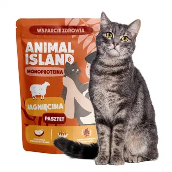 ANIMAL ISLAND Comida húmeda mono cordero para gatos 100g