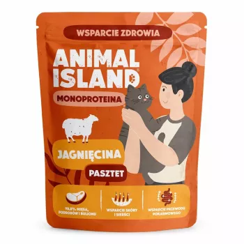 ANIMAL ISLAND Comida húmeda mono cordero para gatos 100g