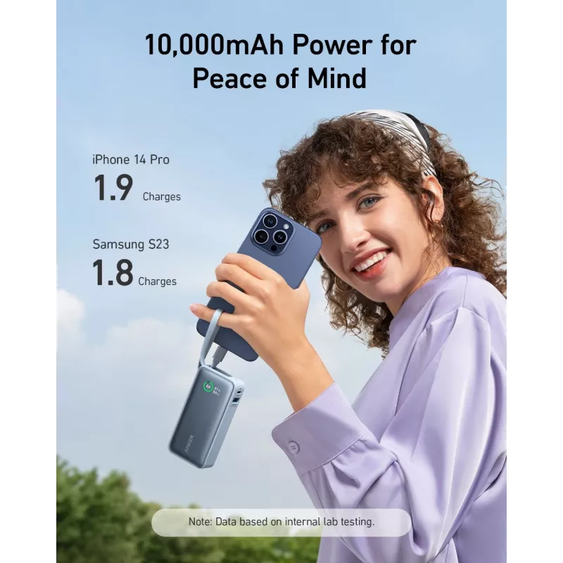 Anker Innovations Anker Nano Batería Portátil 10000 mAh 30 W 3 A 2 Puertos de Salida (USB-C, USB)