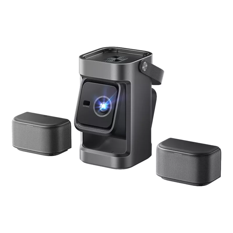 Anker Nebula P1 Proyector portátil con altavoces desmontables, Full HD 1080p, 650 lúmenes ANSI, sonido envolvente 2.0 de 20W, Android TV 11, Gris