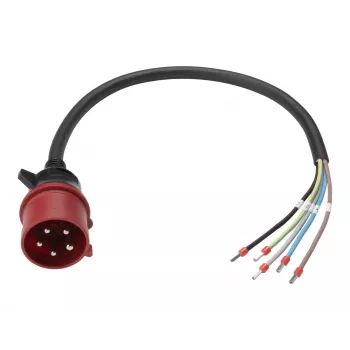 Anker SOLIX Cable de alimentación, IEC 60309 3P+N+E a extremo abierto, 32 A, 60 cm, Rojo