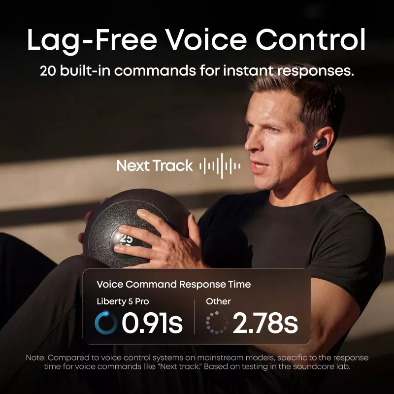 Anker Soundcore Liberty 5 Pro True Wireless Earbuds con ANC adaptativo, Hi-Res Audio, carga inalámbrica - Midnight Black