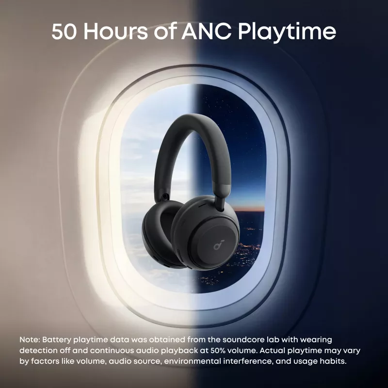 Anker Soundcore Space 2 Auriculares Over-Ear con cancelación de ruido, Negro