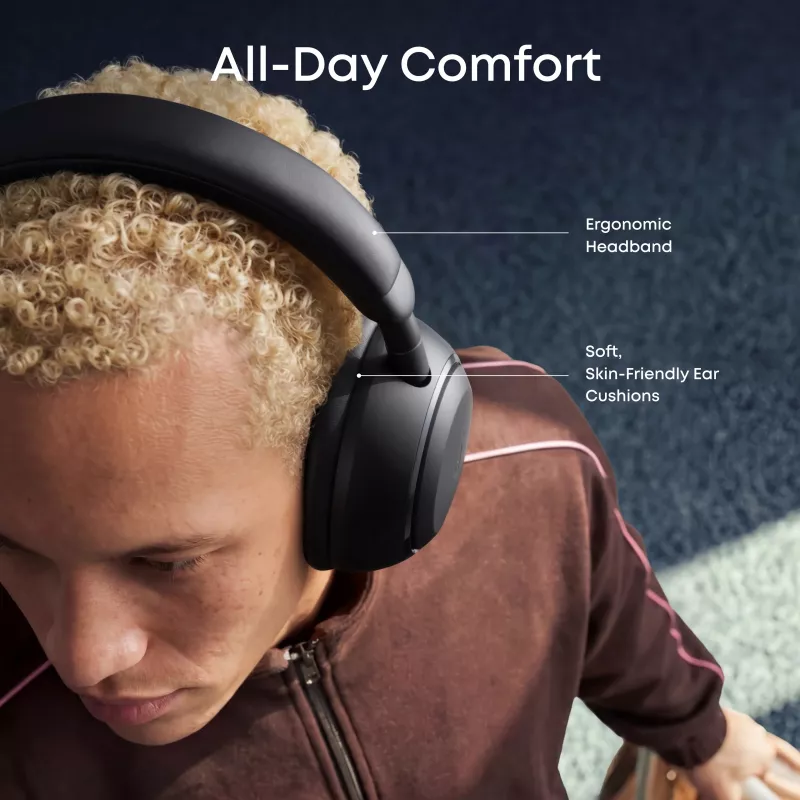 Anker Soundcore Space 2 Auriculares Over-Ear con cancelación de ruido, Negro