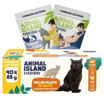 Animal Island Everyday comida húmeda para gatos, sabores variados, 40 x 85 g