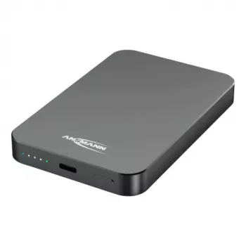 ANSMANN 1700-0198 Batería externa 5000 mAh LiPo Power Delivery Qi Carga inalámbrica Antracita