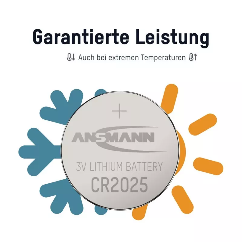 ANSMANN CR2025 Pila de botón de litio, 3V, 160mAh, blíster de 1