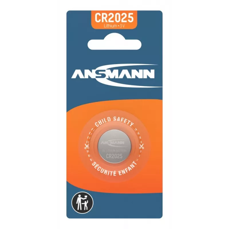 ANSMANN CR2025 Pila de botón de litio, 3V, 160mAh, blíster de 1