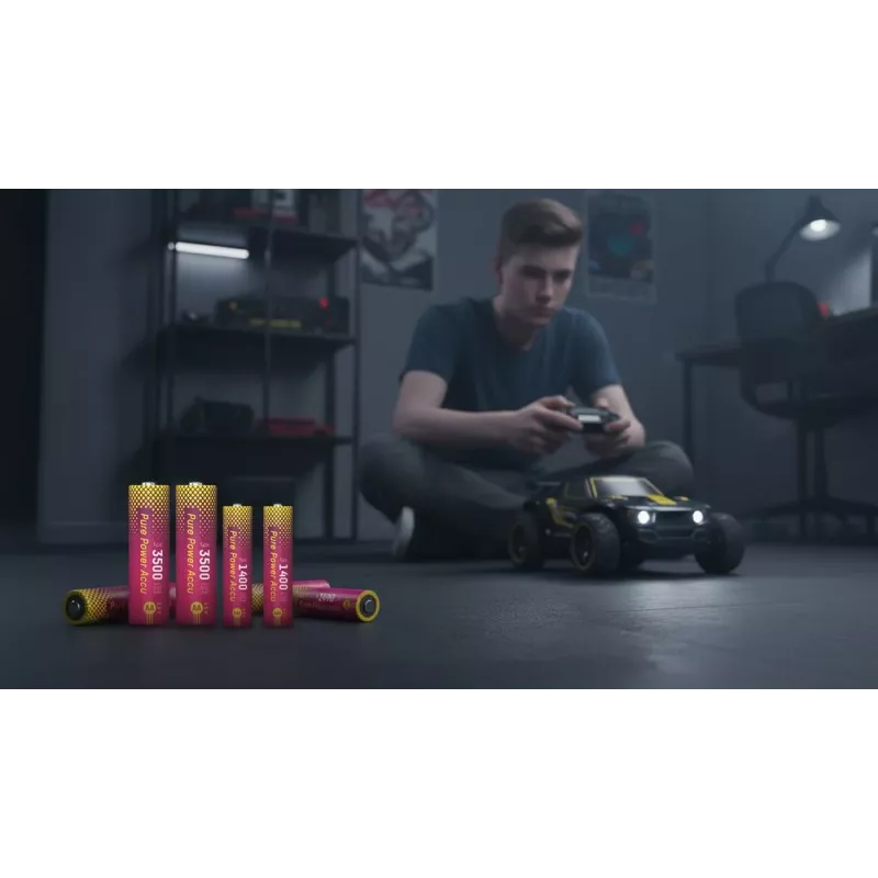 ANSMANN PurePower Set cargador AA con 4 baterías AA de iones de litio de 3500 mAh (1001-0183)