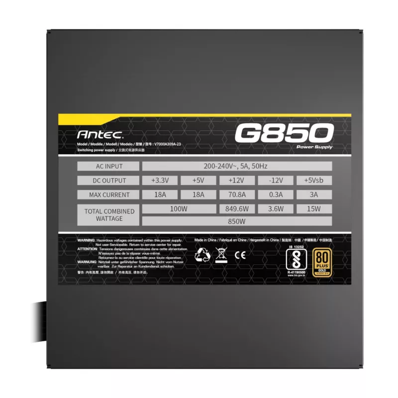 Antec ATOM G850 850W 80 PLUS Gold fuente de alimentación semimodular