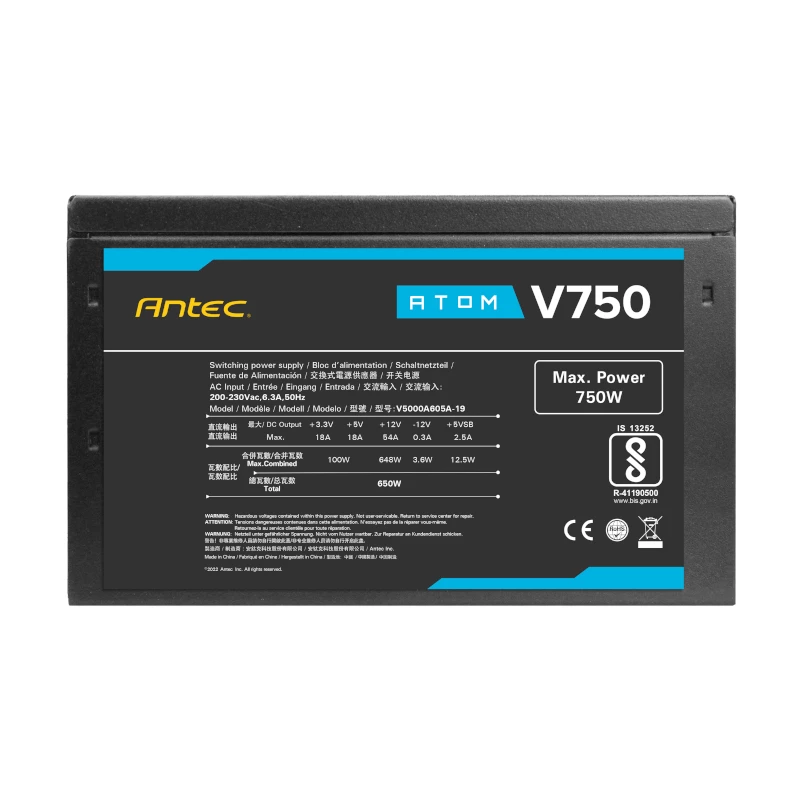 Antec Atom V750 fuente de alimentación no modular 750W 80 PLUS Bronze ATX