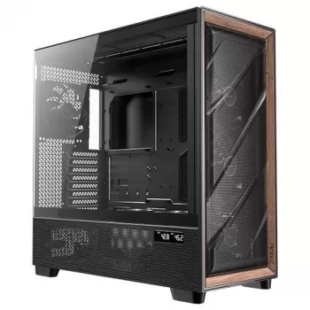 Antec Flux Pro Noctua Edition Caja Full Tower, negro/madera, con hub de ventiladores Noctua NA-FH1
