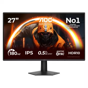 Monitor gaming AOC 27G50F 27 pulgadas Full HD IPS, 1920x1080, 180 Hz, 4 ms, HDR10, FreeSync Premium, HDMI/DisplayPort, VESA, negro