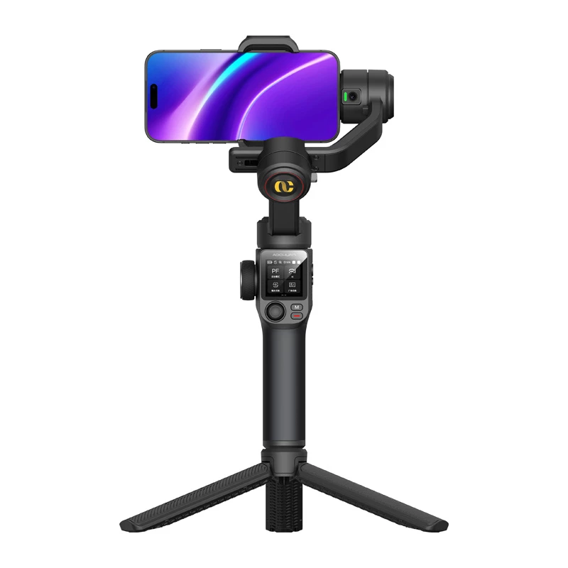 AOCHUAN S3 gimbal para smartphone con seguimiento IA, pantalla táctil LED, luz y batería externa