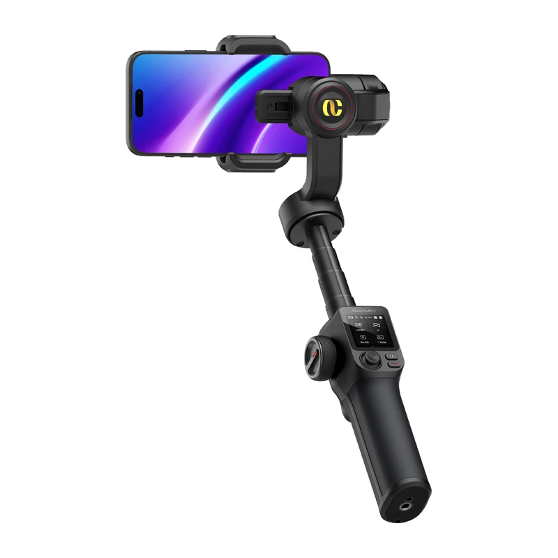 AOCHUAN S3 gimbal para smartphone con seguimiento IA, pantalla táctil LED, luz y batería externa