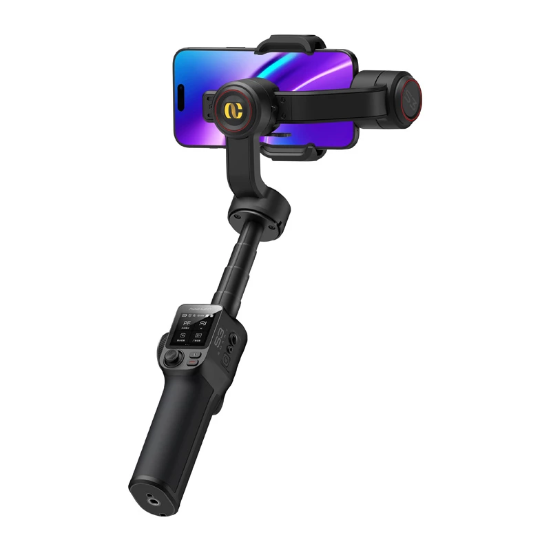AOCHUAN S3 gimbal para smartphone con seguimiento IA, pantalla táctil LED, luz y batería externa