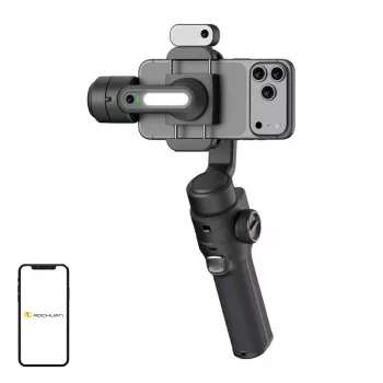AOCHUAN S3 gimbal para smartphone con seguimiento IA, pantalla táctil LED, luz y batería externa