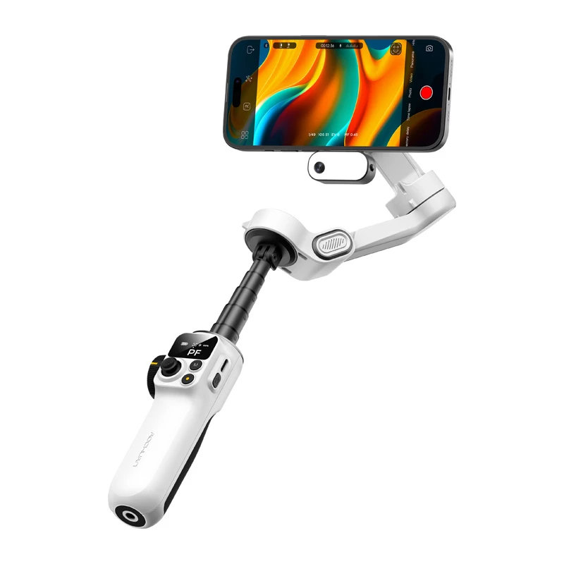 AOCHUAN Smart P2 estabilizador gimbal de 3 ejes con sensor IA, MagSafe, LED, blanco
