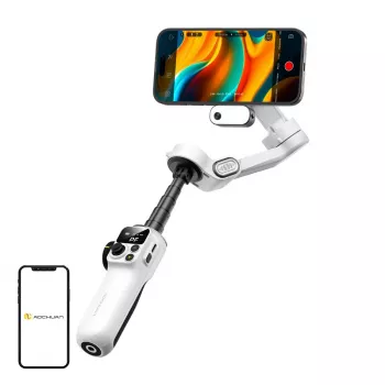 AOCHUAN Smart P2 estabilizador gimbal de 3 ejes con sensor IA, MagSafe, LED, blanco