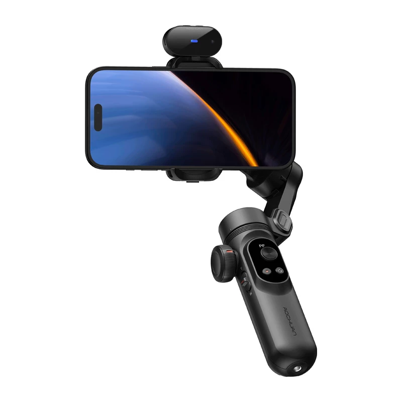 AOCHUAN Smart X Pro estabilizador gimbal de 3 ejes con seguimiento IA y control por gestos para smartphone, negro
