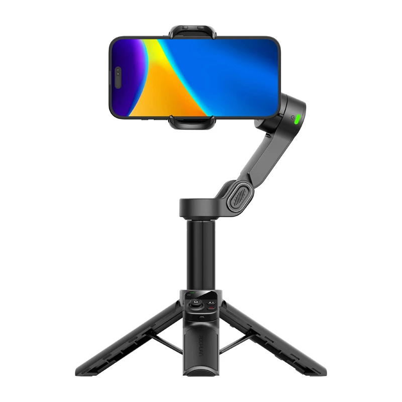 AOCHUAN Smart X3 estabilizador gimbal con seguimiento IA, luz LED y palo selfie para smartphone, negro