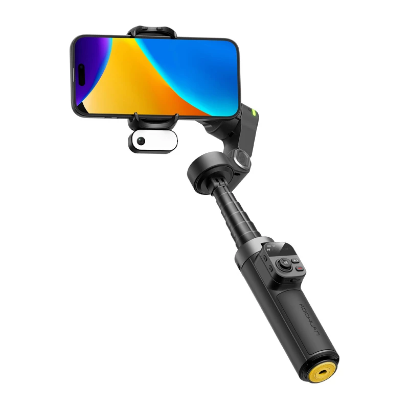 AOCHUAN Smart X3 estabilizador gimbal con seguimiento IA, luz LED y palo selfie para smartphone, negro