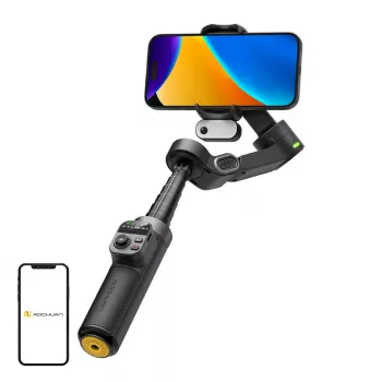AOCHUAN Smart X3 estabilizador gimbal con seguimiento IA, luz LED y palo selfie para smartphone, negro
