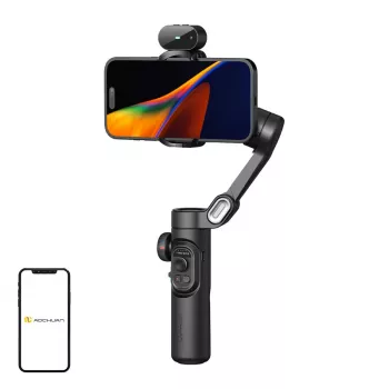AOCHUAN Smart XE estabilizador gimbal de 3 ejes con seguimiento IA y control por gestos para smartphone, negro