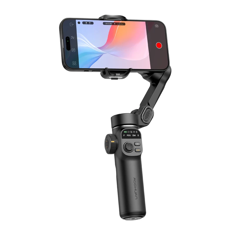 AOCHUAN X2 Standard estabilizador gimbal para smartphone con reconocimiento de gestos y palo selfie, negro