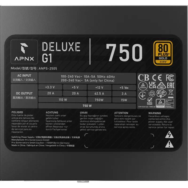 APNX DELUXE G1 750 (negro, 750 vatios)