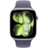 Apple Watch Series 11 (2025) GPS 46mm Caja de aluminio plateado con correa deportiva Purple Fog M/L
