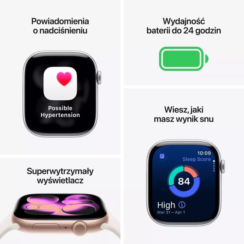 Apple Watch Series 11 GPS 46mm caja de aluminio oro rosa con correa Sport Light Blush - S/M, modelo A3333, MEV64RK/A