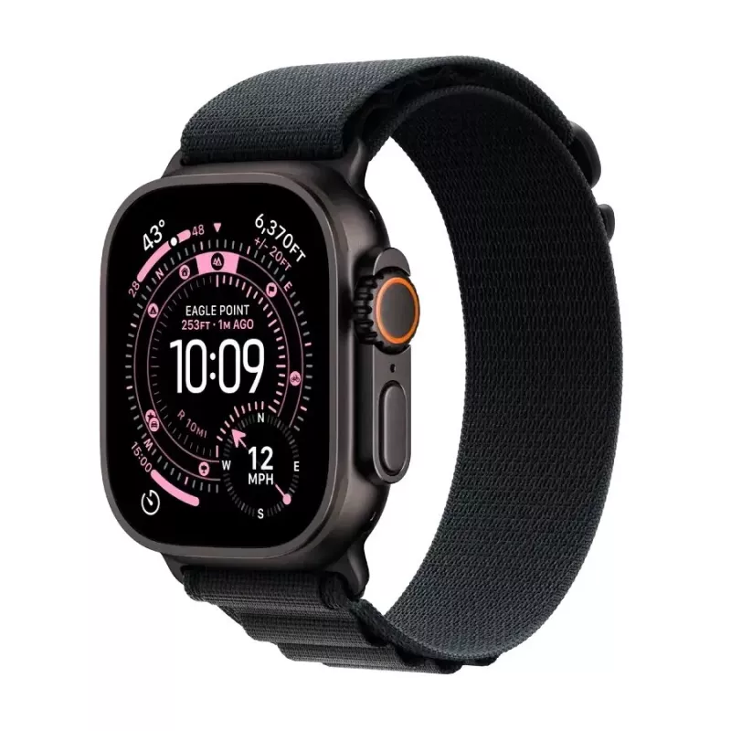 Apple Watch Ultra 3 GPS + Cellular 49mm caja de titanio negro con correa Alpine Loop negra - Large (Modelo A3281, MF0X4QR/A)