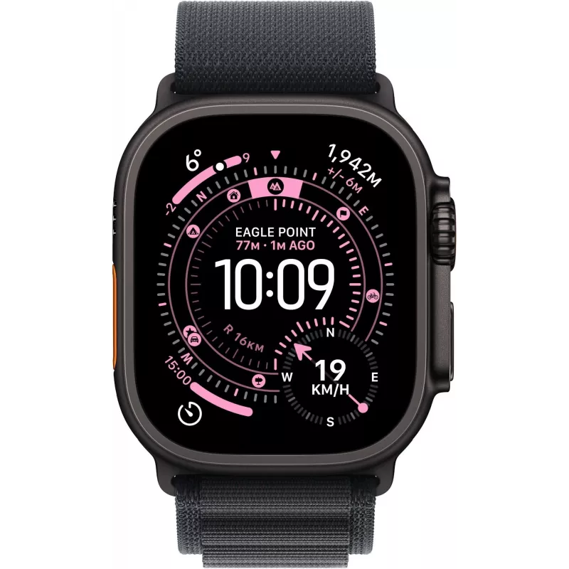 Apple Watch Ultra 3 GPS + Cellular 49mm caja de titanio negro con correa Alpine Loop negra - Large, modelo A3281 MF0X4QI/A