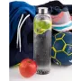 APS Botella de vidrio 1L Transparente con tapón de rosca de acero inoxidable 66909