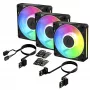 Arctic BioniX P12 A-RGB ventilador de caja 120mm PWM (pack de 3) – RGB direccionable, 450-3000 rpm, 129 m³/h, negro