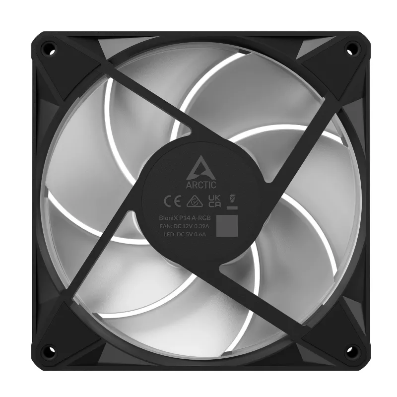 Arctic BioniX P14 A-RGB Ventilador de caja 140mm PWM con Daisy Chain, 400-2500 rpm, 186 m³/h, Negro