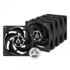 ARCTIC P8 PWM PST Ventilador 80 mm pack de 5 - Negro/Blanco