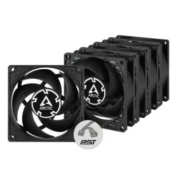 ARCTIC P8 PWM PST Ventilador 80 mm pack de 5 - Negro/Blanco