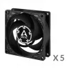 ARCTIC P8 PWM PST Ventilador 80 mm pack de 5 - Negro/Blanco