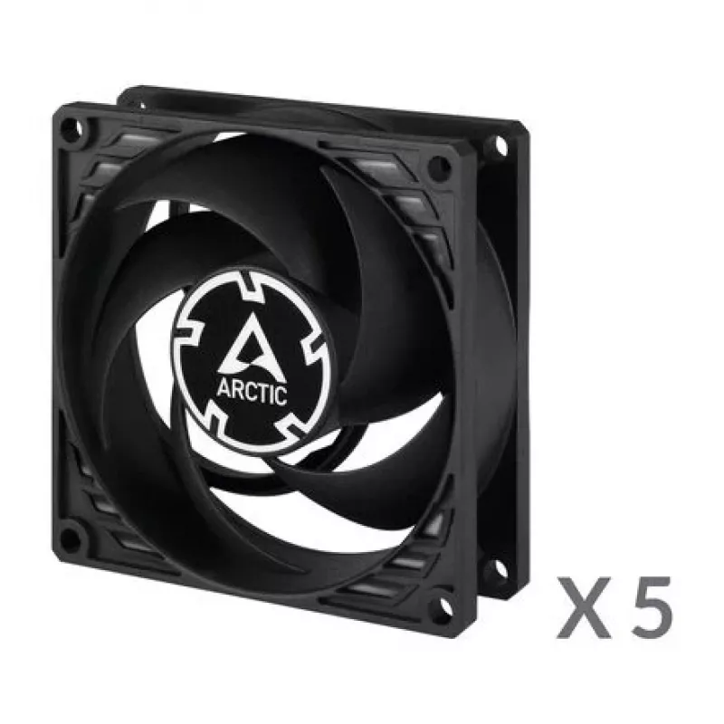 ARCTIC P8 PWM PST Ventilador 80 mm pack de 5 - Negro/Blanco