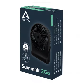 Arctic Summair 2Go Ventilador de mesa recargable - 10 cm (Negro)
