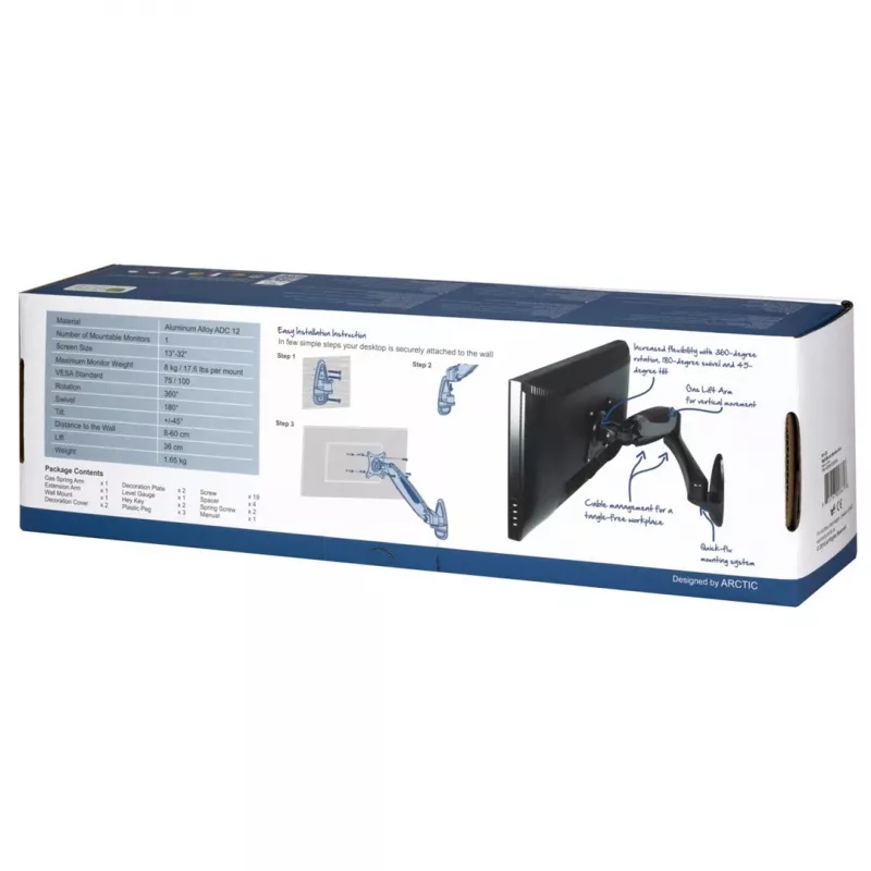 ARCTIC W1-3D soporte de pared para monitor