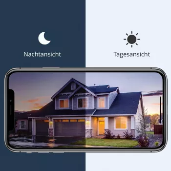 Arenti POWER1Q Cámara de seguridad inteligente con batería 2K, detección de personas por IA, visión nocturna en color, IP65, Negro